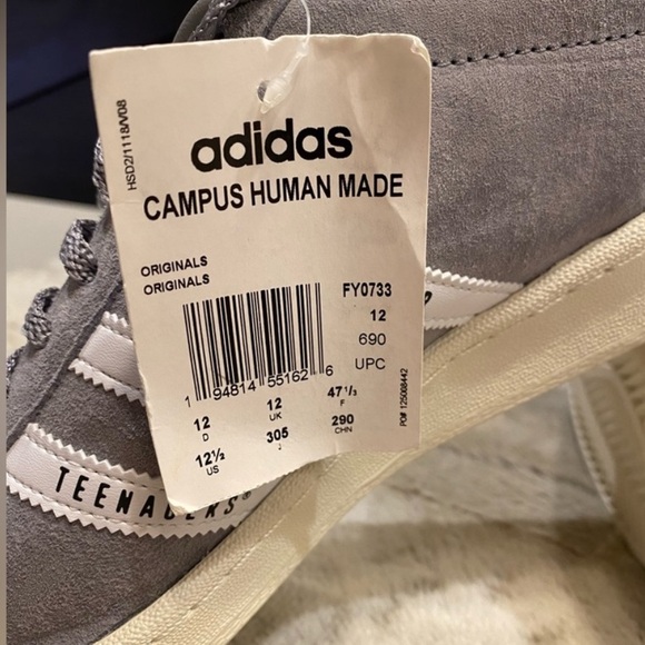 NWT Adidas🔥Automatic Campus Human Made Mens Casual Shoes Grey / Cloud White - Picture 7 of 16